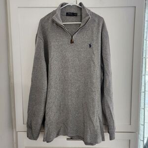 Polo Ralph Lauren Mens XXL Gray Estate Quarter Zip Jumper Pullover Sweater